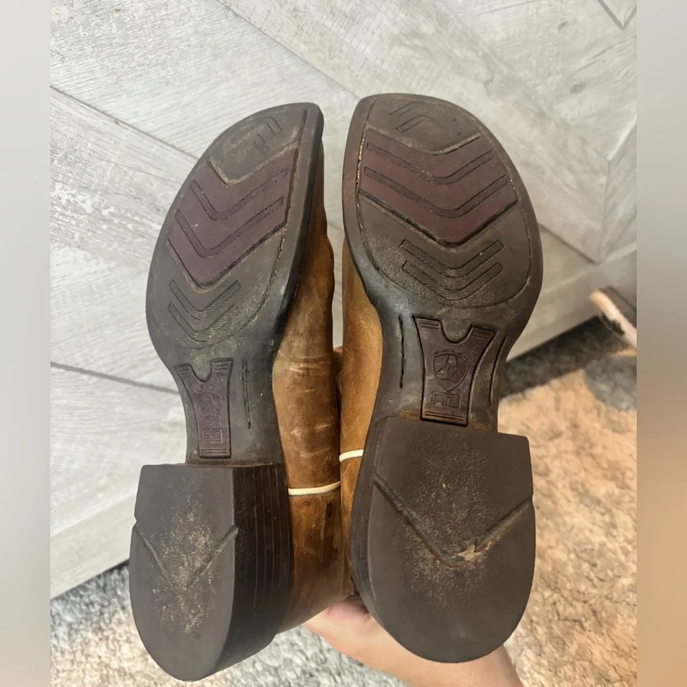 Ariat QuickDraw Brown Leather Western Boots Ladies Woman 7.5 Cowgirl Rodeo - Picture 7 of 12